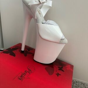 Pleaser White Platform Heels